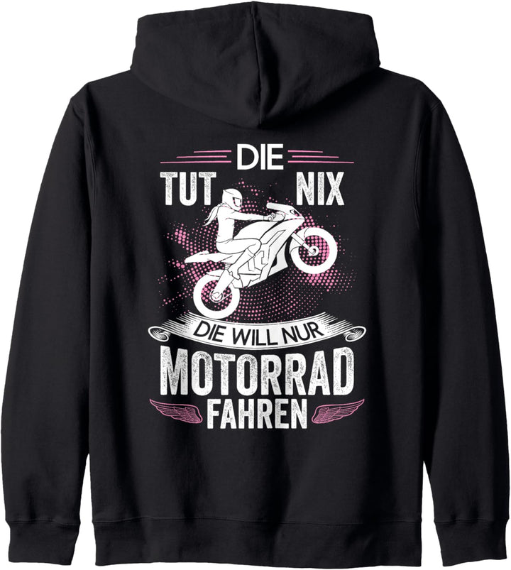 Motorsport Die Tut Nix Die Will Nur Motorrad Fahren Biker Kapuzenjacke