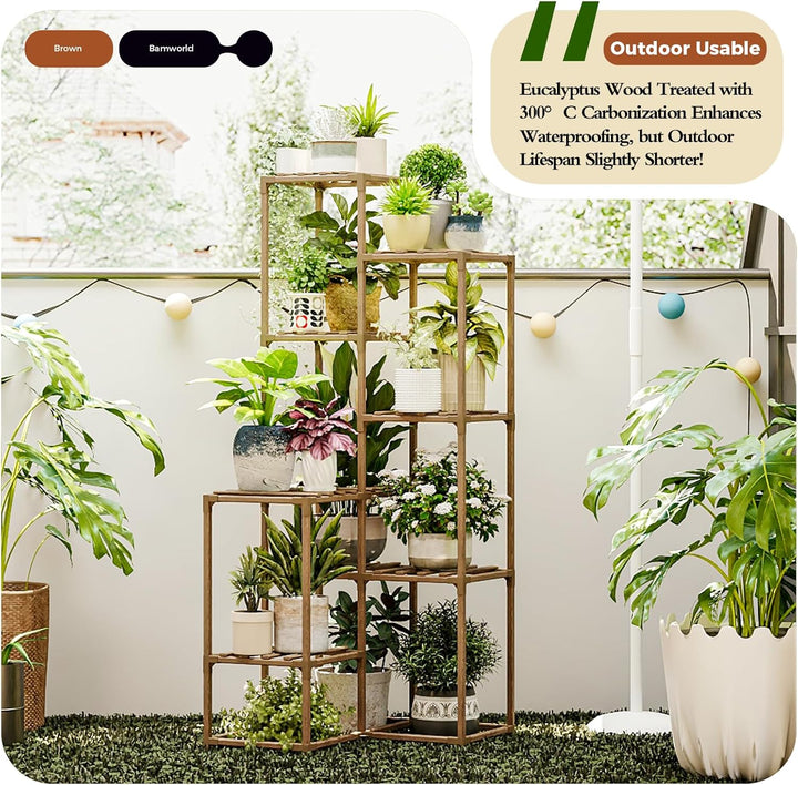 Bamworld Hoher Pflanzenständer Indoor Outdoor Ecke Grosses Regal Pflanzenregale Pflanzenhalter für W