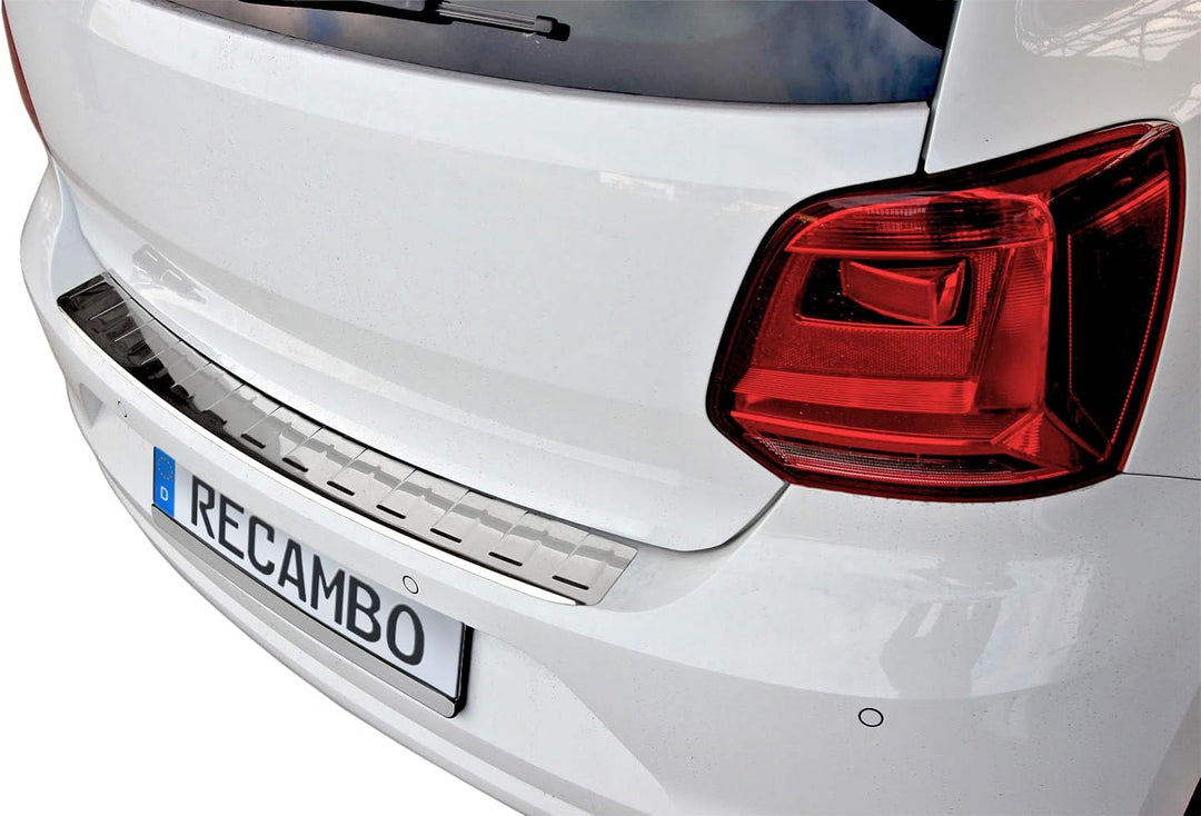 Recambo Ladekantenschutz Edelstahl Chrom kompatibel für Vw Polo V 6C | 04.2014-2017 | Mit Abkantung