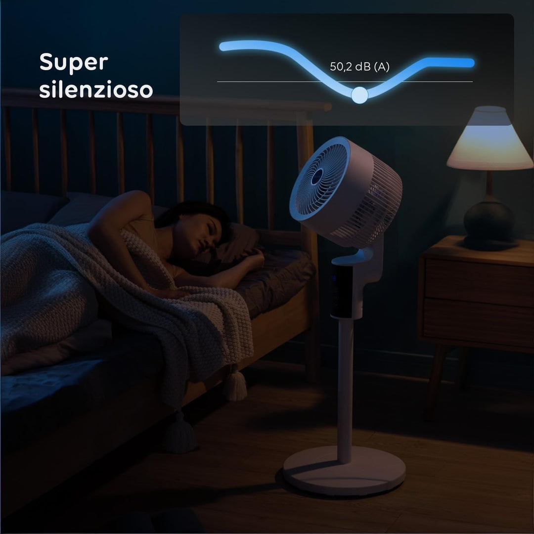 SNAG leiser Standventilator mit Fernbedienung und Timer, leistungsstarker Motor, digitales Display,