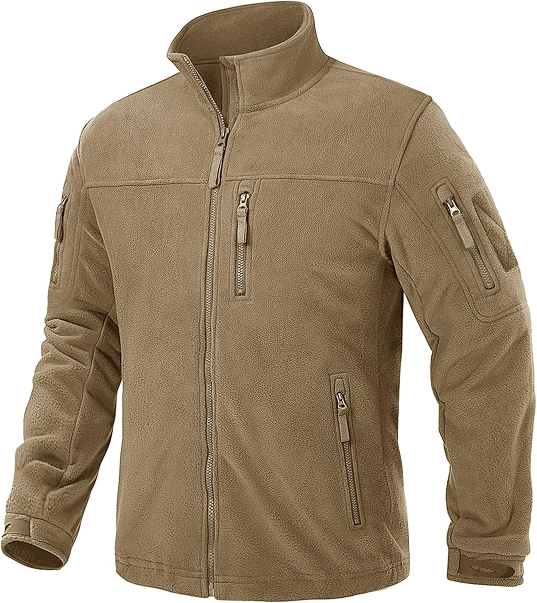 TACVASEN Herren Militär Outdoor Fleecejacke Warme Taktische Jacke Fleece Jacket XL Khaki, XL Khaki