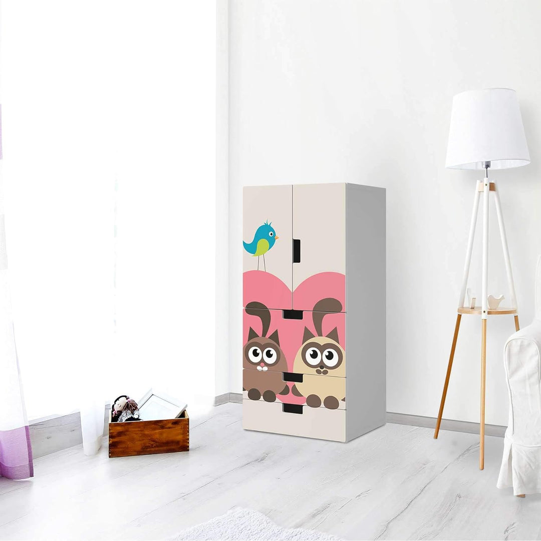 Möbel-Folie für Kinder - passend für IKEA Stuva kombiniert - 3 Schubladen und 2 kleine Türen I Tolle