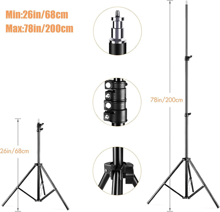 Andoer Fotostudio Set, 2M x 3M Hintergrund Stützsystem mit Softbox, Dauerlicht, Lichtstativ, Galgena