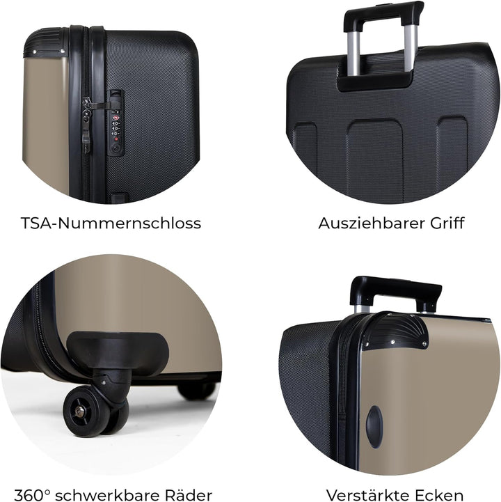 NoBoringSuitcases.com® Koffer XL Gross 77x51.5x28 cm Hartschale Reisekoffer 4 Rollen Leicht Koffer T