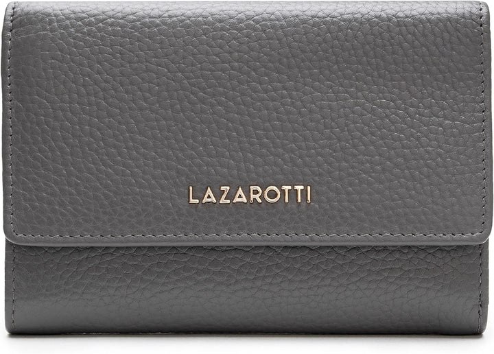Lazarotti Bologna XL Leder Damen-Geldbörse | grosses Reissverschlussfach, 15 Kartenfächer, RFID-Schu
