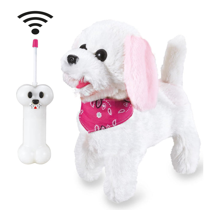 JAMARA Trixi RC Plüschhund 27MHz - laufender Hund mit Sound Plüsch, mit Fernsteuerung, Spielzeug Hun