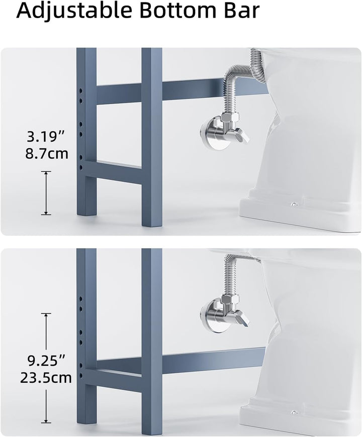 SMIBUY Badezimmer-Aufbewahrungsregal, Bambus-Über-der-Toilette-Organizer-Rack, freistehender WC-Plat