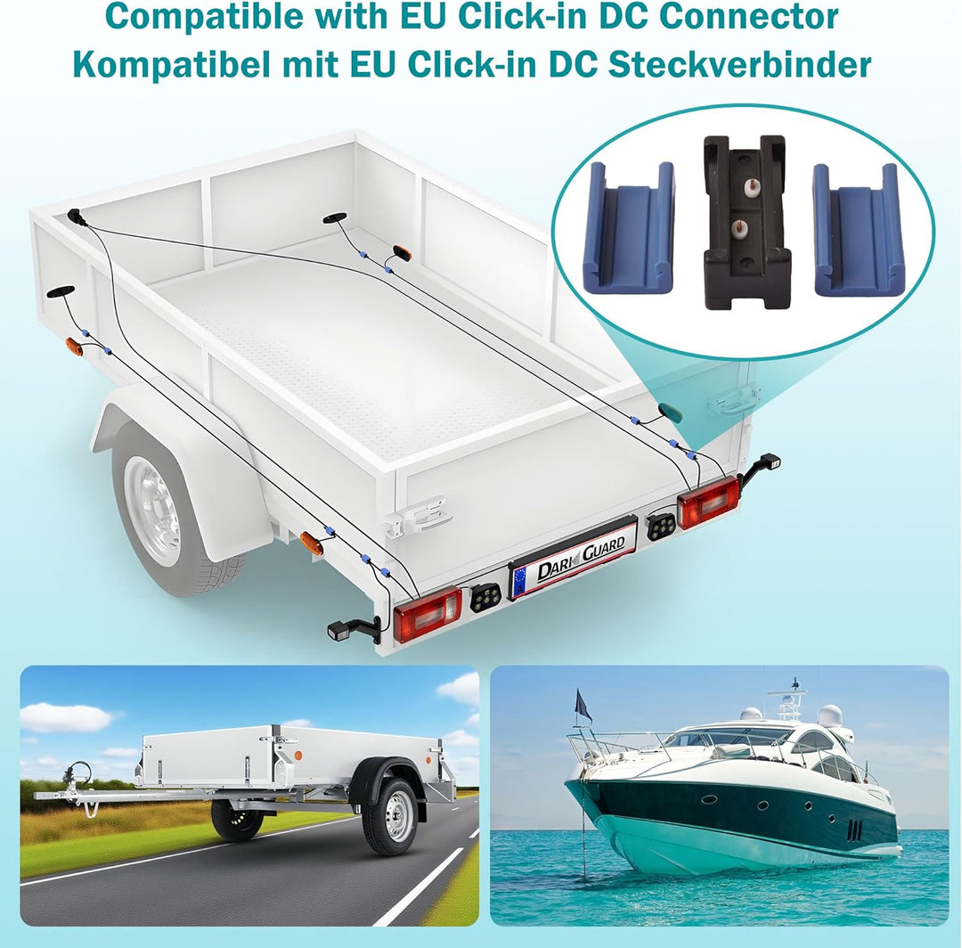 2-adriges LED-Rücklichter Verkabelung Kabel für Anhänger 12V/24V - 2x0,75mm² FLRYY Fahrzeugleitung B