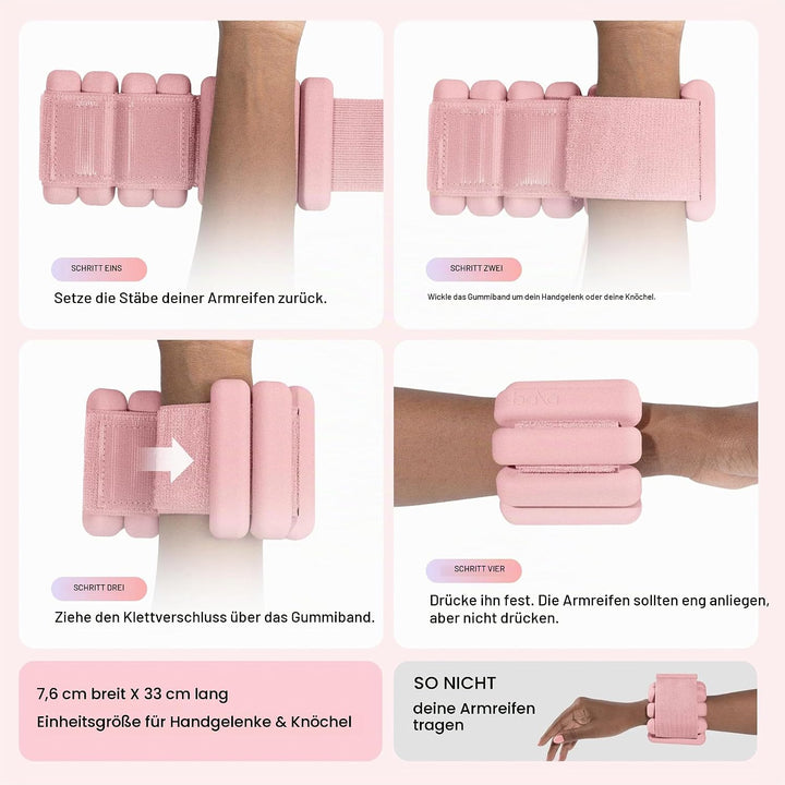 Bala Bangles Wrist &amp; Ankle Weights for Women &amp; Men - Adjustable Silicone Weighted Bracelet Set for G