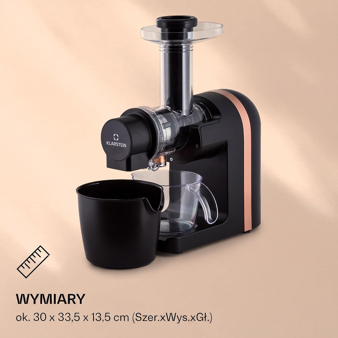 Klarstein Bella Elegance Saftpresse 200 W, Entsafter mit 400 ml, BPA-frei, rutschfester Standfuss, m