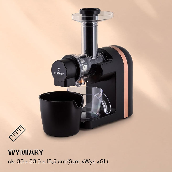 Klarstein Bella Elegance Saftpresse 200 W, Entsafter mit 400 ml, BPA-frei, rutschfester Standfuss, m