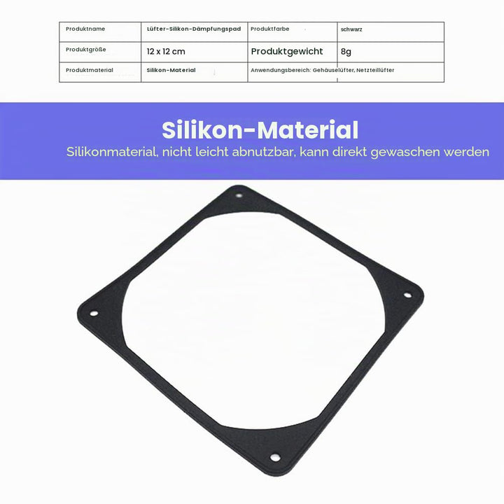 10 Stück 120 mm Anti-Vibrations-Ventilator, Silikon, Geräuschreduzierung, Ventilator, Shock-Pad, für