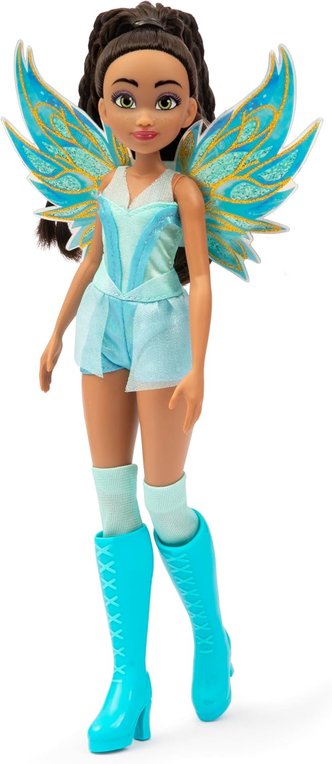 Winx Club Fairy Doll – Aisha with Glitter Wings & Poseable Joints – Transformation Outfit – Removabl