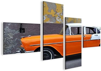 islandburner Bild Bilder auf Leinwand Auto in Cuba 4L XXL Poster Leinwandbild Wandbild Dekoartikel W