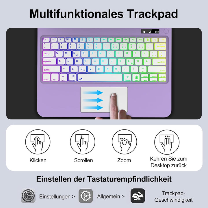 Magic Keyboard für iPad Air 13" (M3 2025 M2 2024)/iPad Pro 12.9 (6ª/5ª/4ª/3ª Gen), Magnetischer Stän