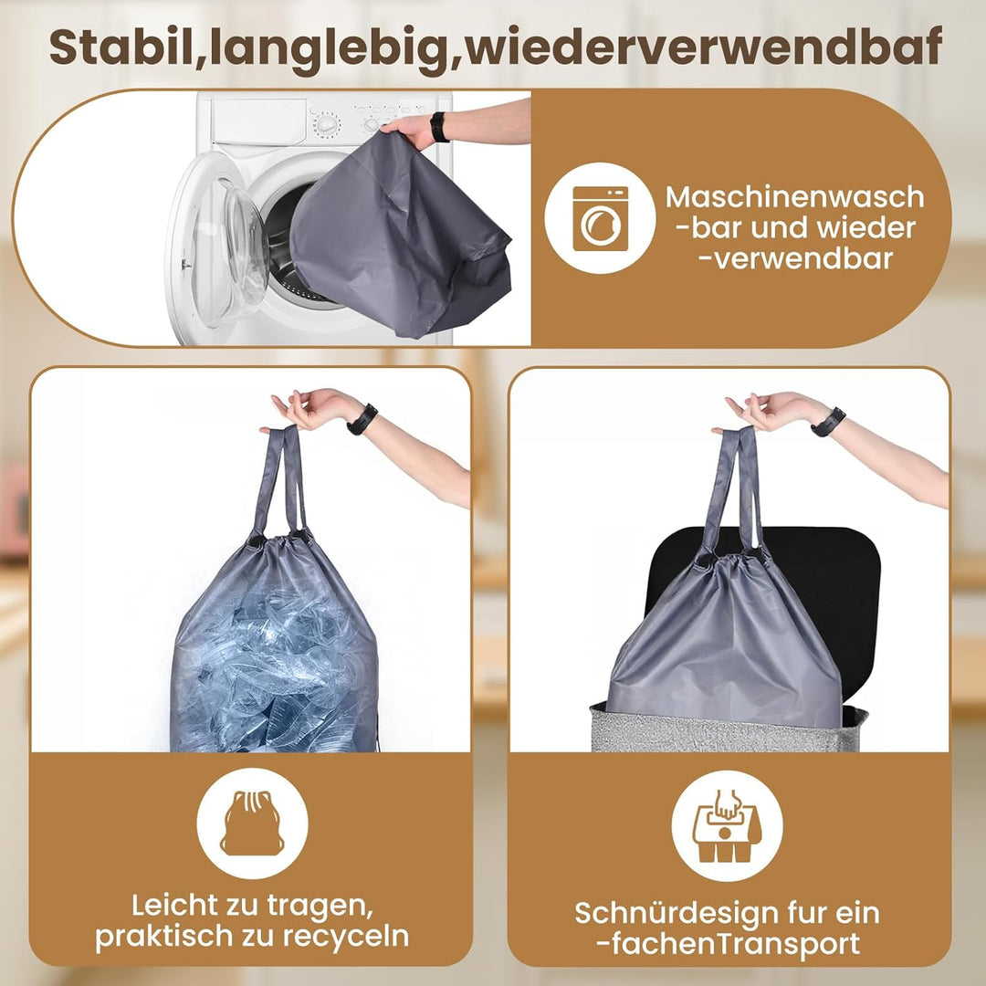 110L Pfandflaschen Sammelbehälter mit Deckel,Gross Pfandflaschen behälter mit Tragetasche,Flaschensa