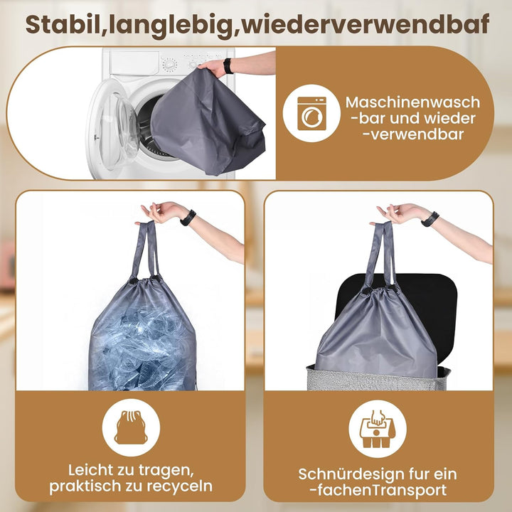 110L Pfandflaschen Sammelbehälter mit Deckel,Gross Pfandflaschen behälter mit Tragetasche,Flaschensa