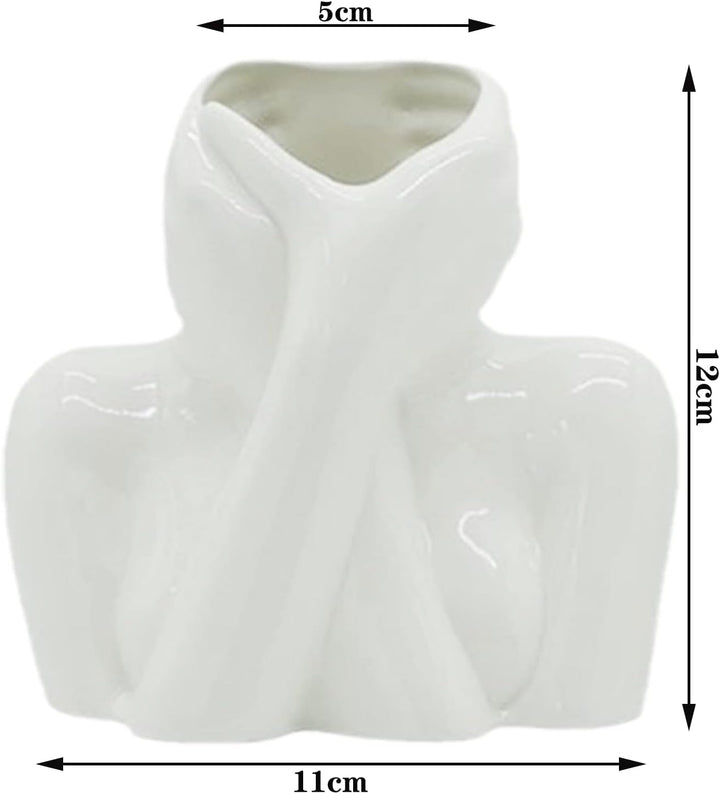 Yundxi Keramik Gesicht Vase Blumenvase Minimalistischen Stil Keramikvasen für Home Office Dekor Hand