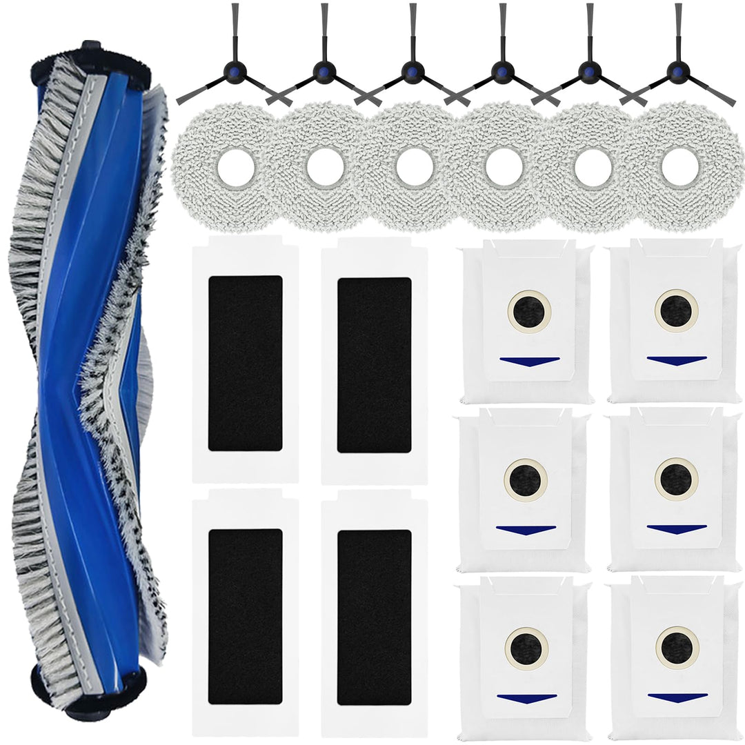 LOVECO Zubehör Ersatz Kompatibel für ECOVAS DEEBOT T30 Omni, T30 PRO Omni, 1 Gummi-Hauptbürste, 4 Fi