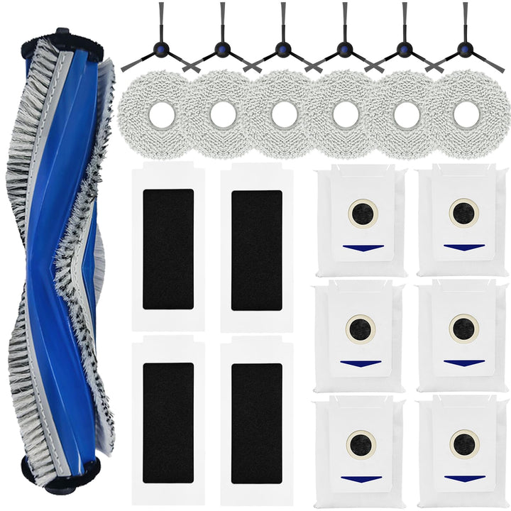 LOVECO Zubehör Ersatz Kompatibel für ECOVAS DEEBOT T30 Omni, T30 PRO Omni, 1 Gummi-Hauptbürste, 4 Fi