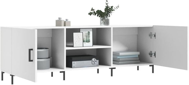 TV-Schrank, weiss, 150 x 30 x 50 cm, Holz, mehrschichtig, Eisen, TV-Schrank, TV-Konsole, Unterschran