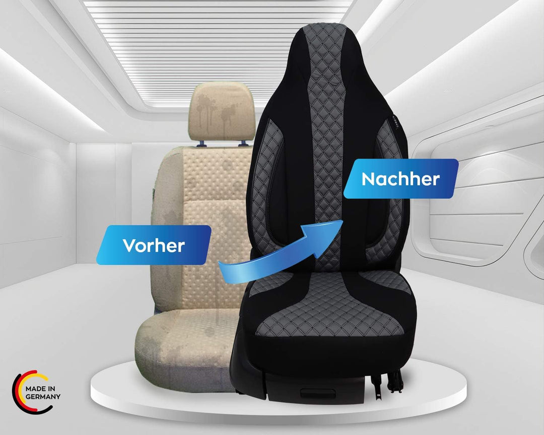 BREMER SITZBEZÜGE Mass Piloten Auto Schonbezüge kompatibel mit FIAT 500 Gen 1 Fahrer &amp; Beifahrer ab