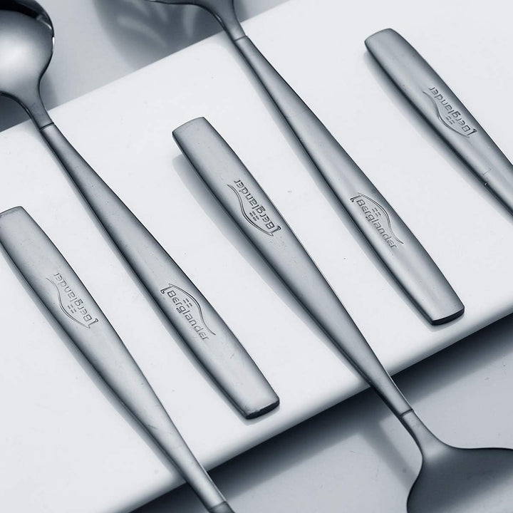 Berglander Black Silverware Servierset 10-teilig, Edelstahl-Besteck-Servierset mit schwarzer Titanbe