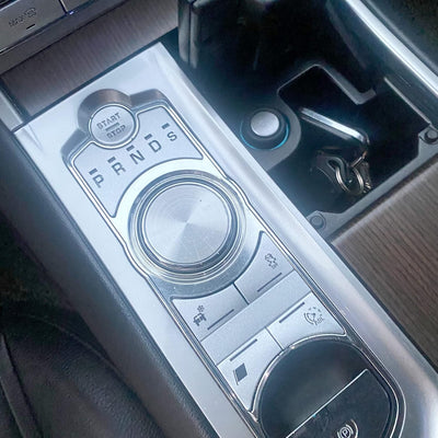 Aluminiumlegierung Auto Gear Shift Panel Button Trim Cover Aufkleber, Zentrale Steuertaste Aufkleber