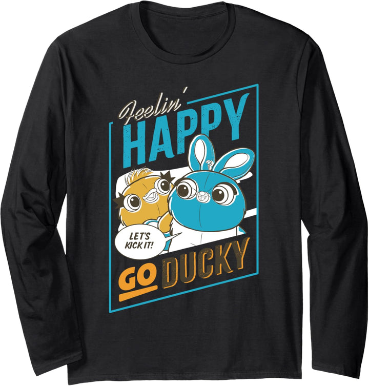 Disney Pixar Toy Story 4 Ducky & Bunny Go Ducky Text Langarmshirt