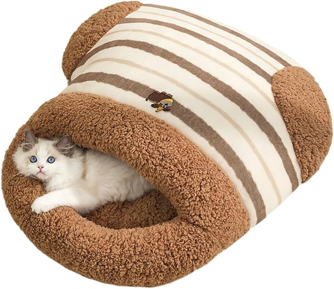 Katze Schlafsack - selbstwärme Plüschkätzchenbeutel | Katze Hideaway Sleeping Backdle Bags | Wrap co