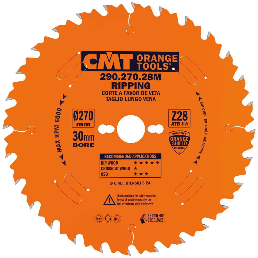CMT Orange Tools 290.270.28 M – Kreissägeblatt 270 x 2.8 x 30 Z 28 ATB 20 Grad
