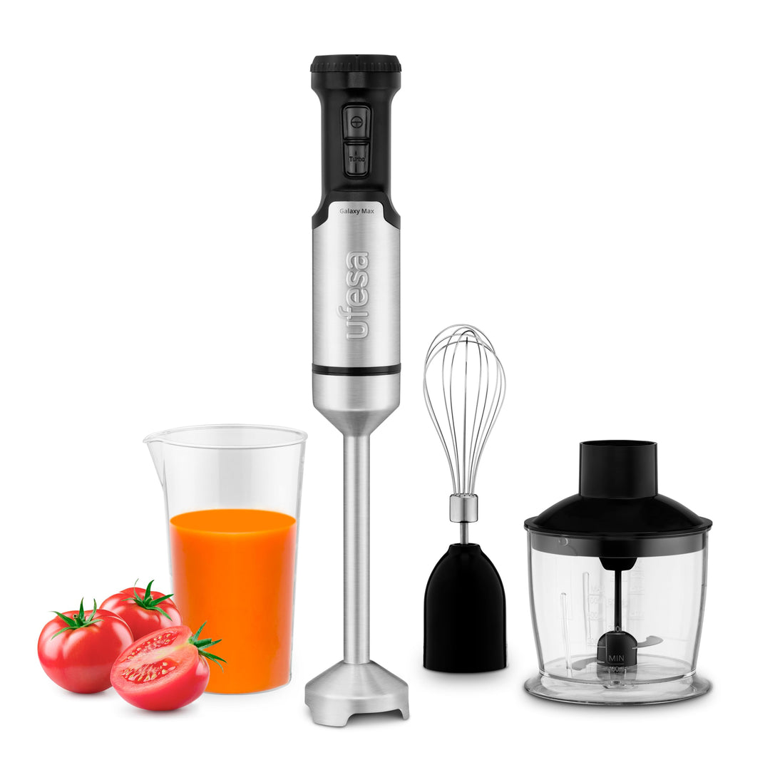 Ufesa Galaxy Max Stabmixer, Leistung 1200 W, 24 Geschwindigkeitsstufen + TURBO, 4 hocheffiziente Kli
