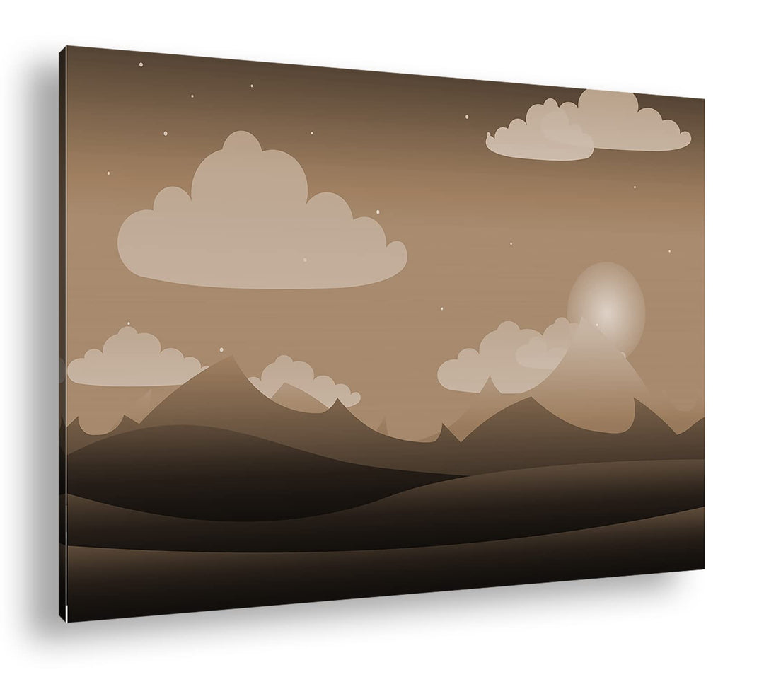 deyoli Landschaft bei Dämmerung Format: 80x60 Effekt: Sepia als Leinwandbild, Motiv fertig gerahmt a