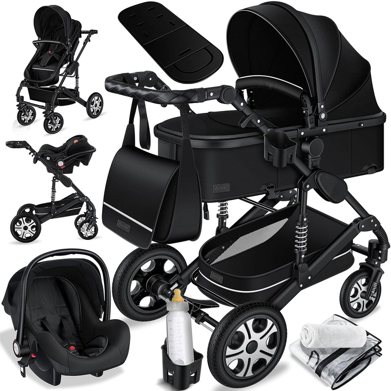 KESSER® Loops 3 in 1 Kinderwagen Kombikinderwagen Komplett-Set inkl. Babywanne & Buggy Sportsitz & A