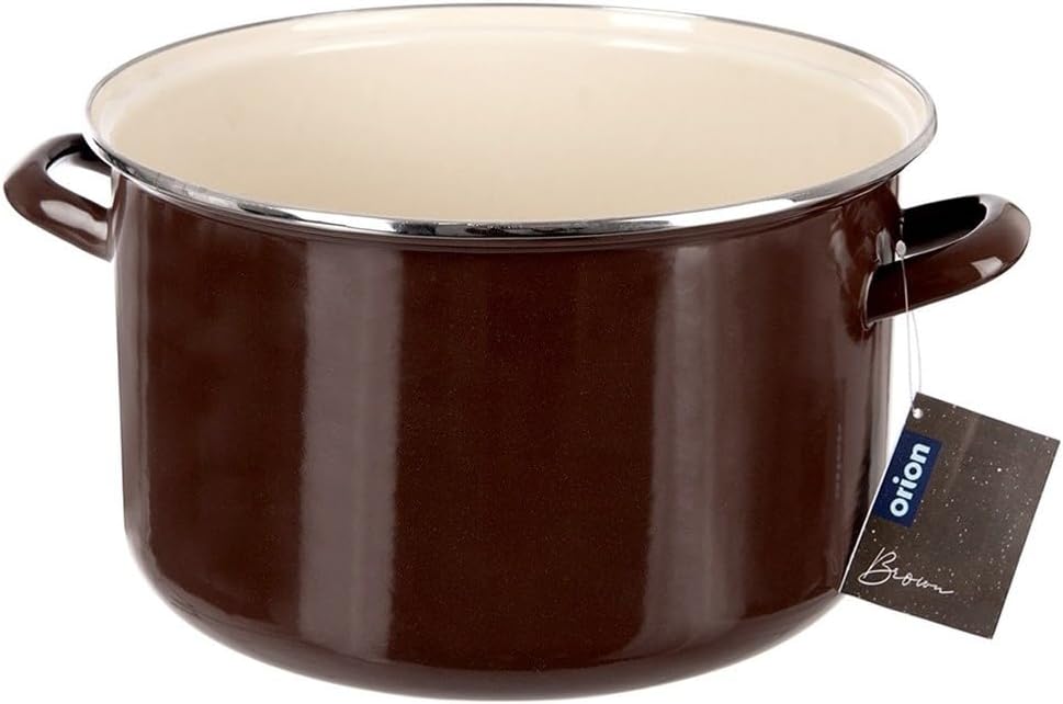 orion group Emaille-Topf Kochtopf Schmortopf emailliert braun Brown 30 cm | 10 L