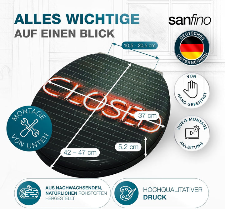 Premium WC Sitz mit Absenkautomatik – hochwertige Toilettendeckel aus Holz, viele bunte Motive, hohe