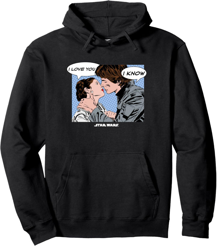 Star Wars I Love You Princess Leia And Han Solo White Pullover Hoodie