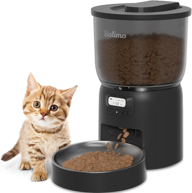 Balimo Dick 3L futterautomat Katze, Automatisches Katzen- Und Hundefutter Mit Getreideschale Aus Ede