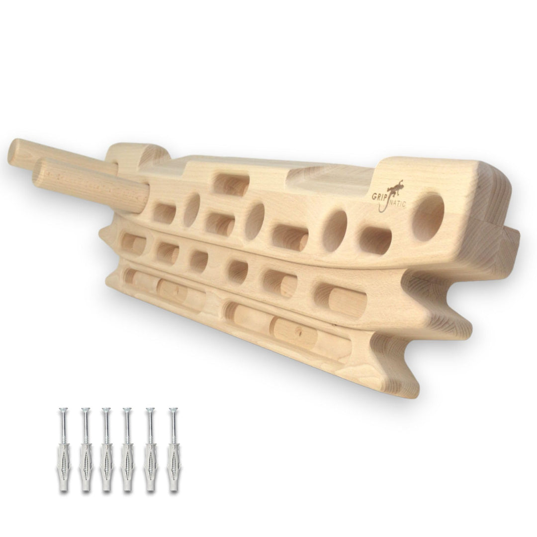 FingerPeg 1.0 Hangboard - Kletterbrett - Fingerboard - Pegboard Griffe - Buchenholz der Klasse A - m