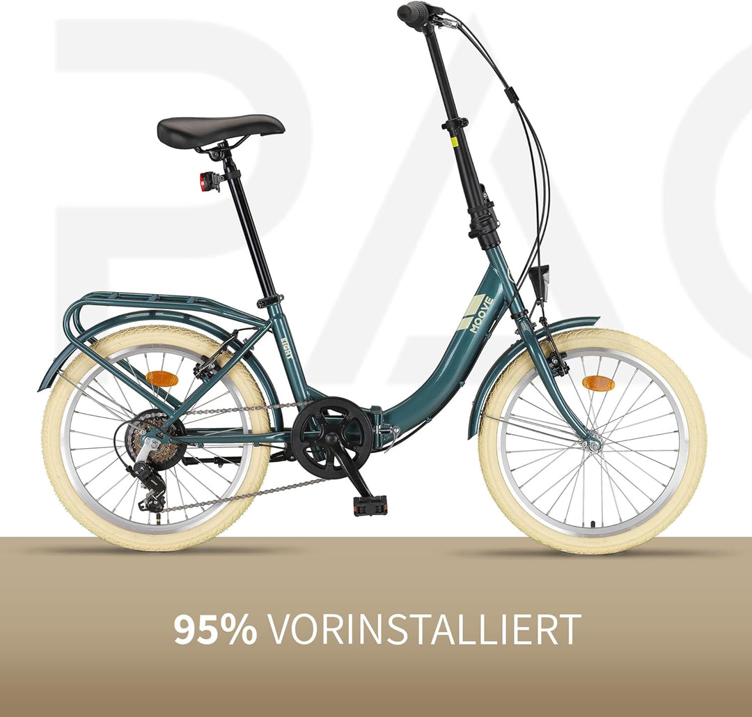 PACTO-Eight Hochwertiges Faltrad 27cm Stahlrahmen 20 Zoll Doppelwandige Aluminiumfelgen 6 Gang Shima