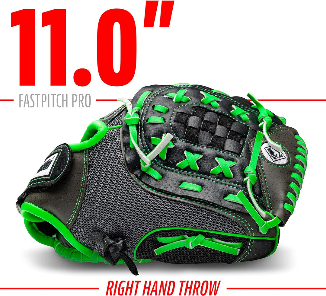 Franklin Sports Windmühle Serie Leichte Softball Handschuh, 27,9 cm für Rechtshänder Lime/Gray, für
