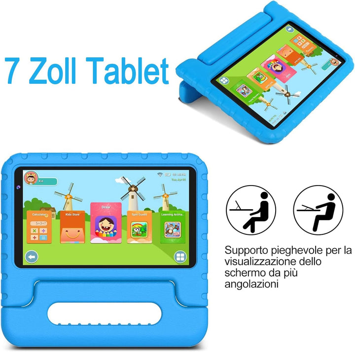 AOCWEI Tablet Android 13 7-Zoll für, 7GB RAM 64GB ROM/TF 512GB, Elterliche Kontrolle, Bildung + Spie