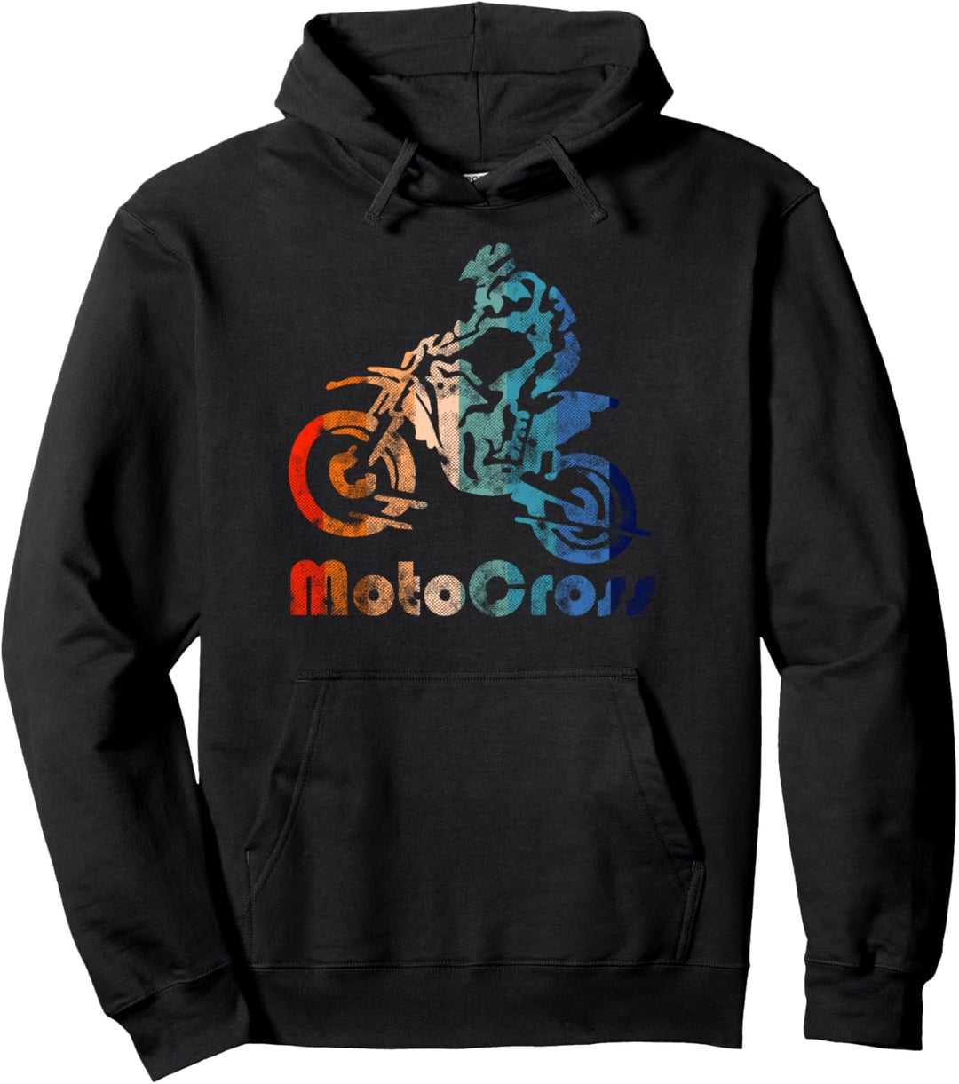 Motocross Retro 70er Enduro Biker Geschenk Pullover Hoodie