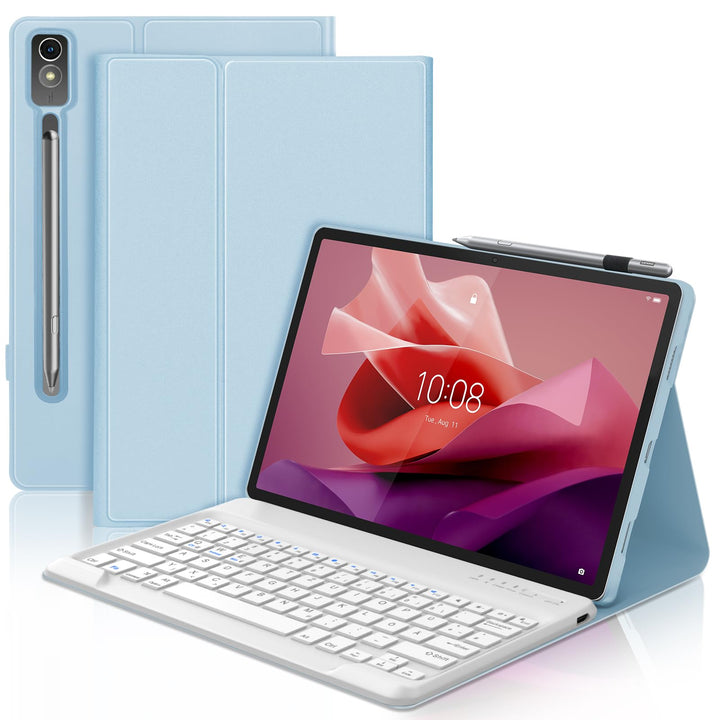 Tastatur Hülle für Lenovo Tab P12 12.7" 2023, QWERTZ Layout, Hülle Tastatur mit Magnetisch Abnehmbar
