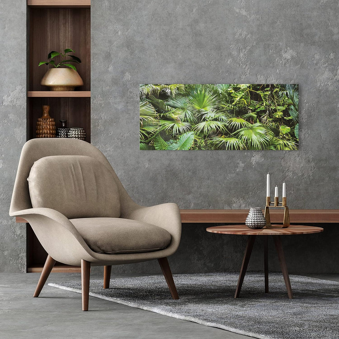 Glasbild Wald Dschungel Natur Pflanzen Landschaft 125x50 cm Modern Glasbilder Wohnzimmer Schlafzimme