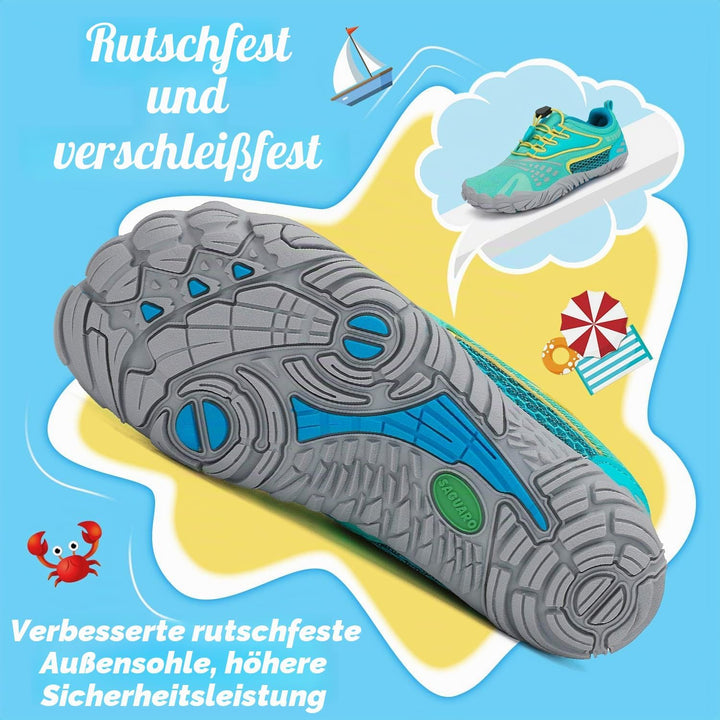 SAGUARO Kinder Barfussschuhe Schnell Trocknend Badeschuhe,24-36 EU 25 EU Grün Gelb, 25 EU Grün Gelb