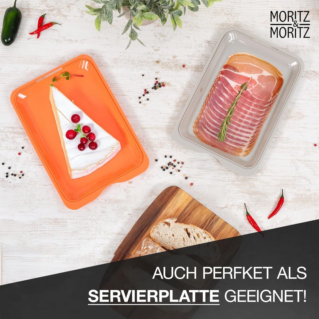 Moritz & Moritz 8er Set Aufschnittbox stapelbar - Frischhaltedosen mit Deckel zur Aufbewahrung von W