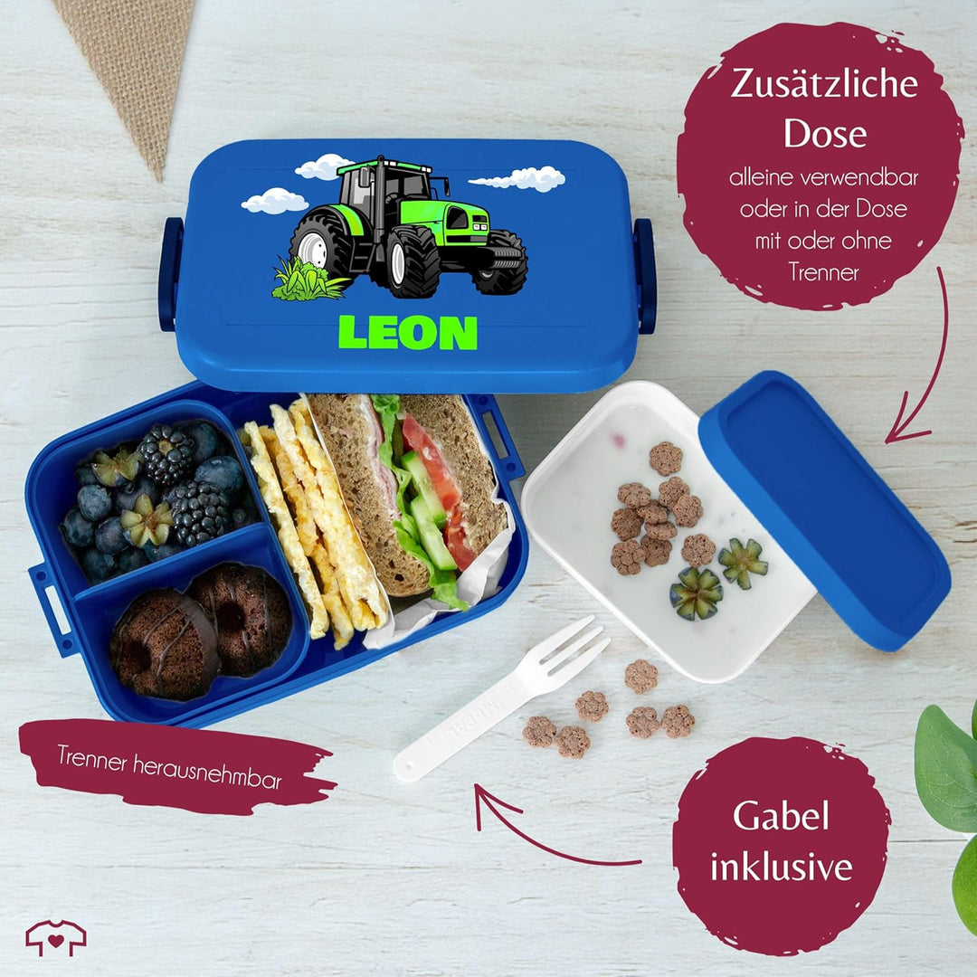 Kinder Bento Box Midi Lunchbox für Mepal Bentobox - Traktor Schlepper Zugmaschine Trecker - 900 ml -