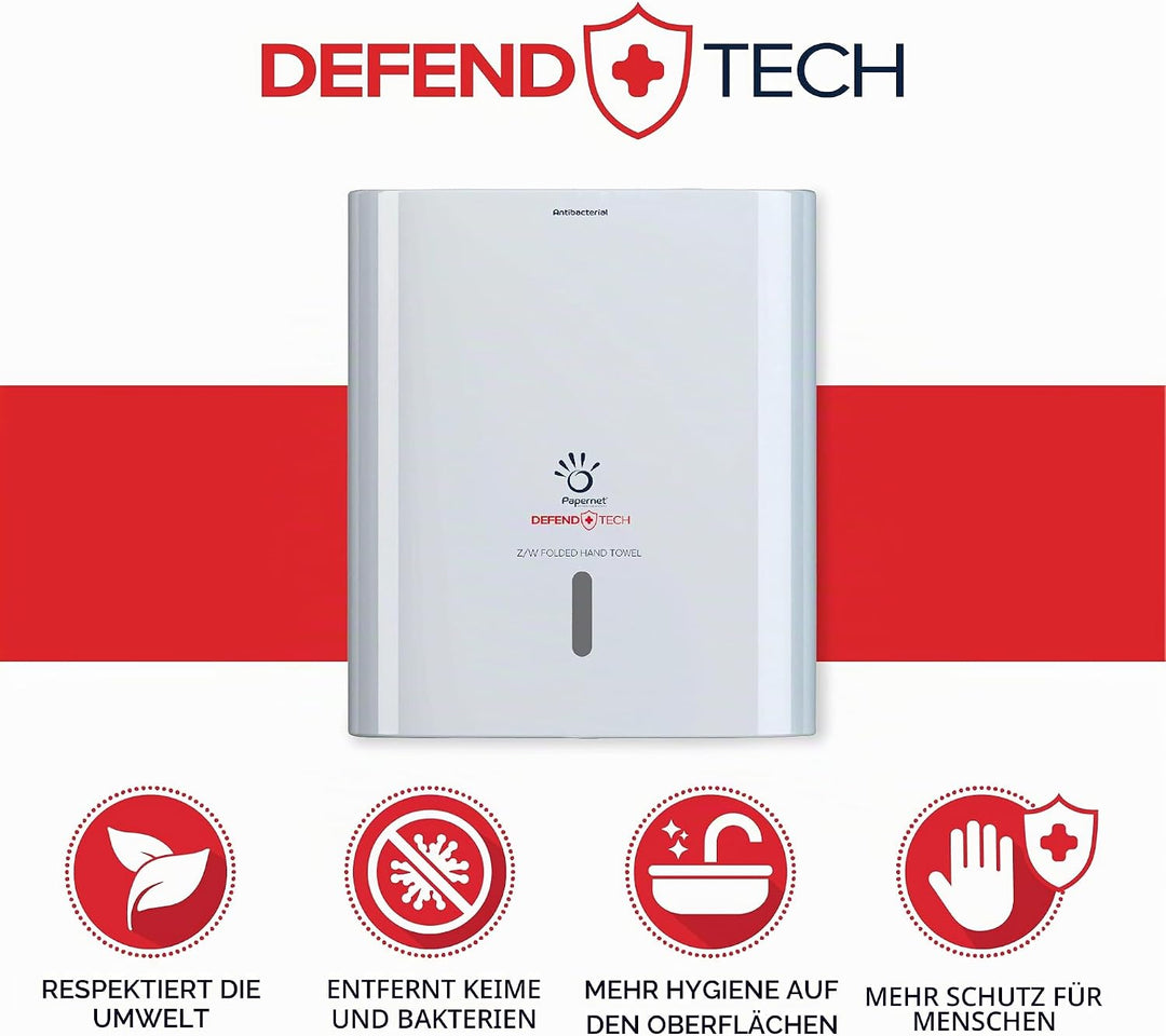 Papernet Defend Tech 416148 Papierhandtuchspender, antibakteriell, kompatibel mit Z/W-Falzhandtücher