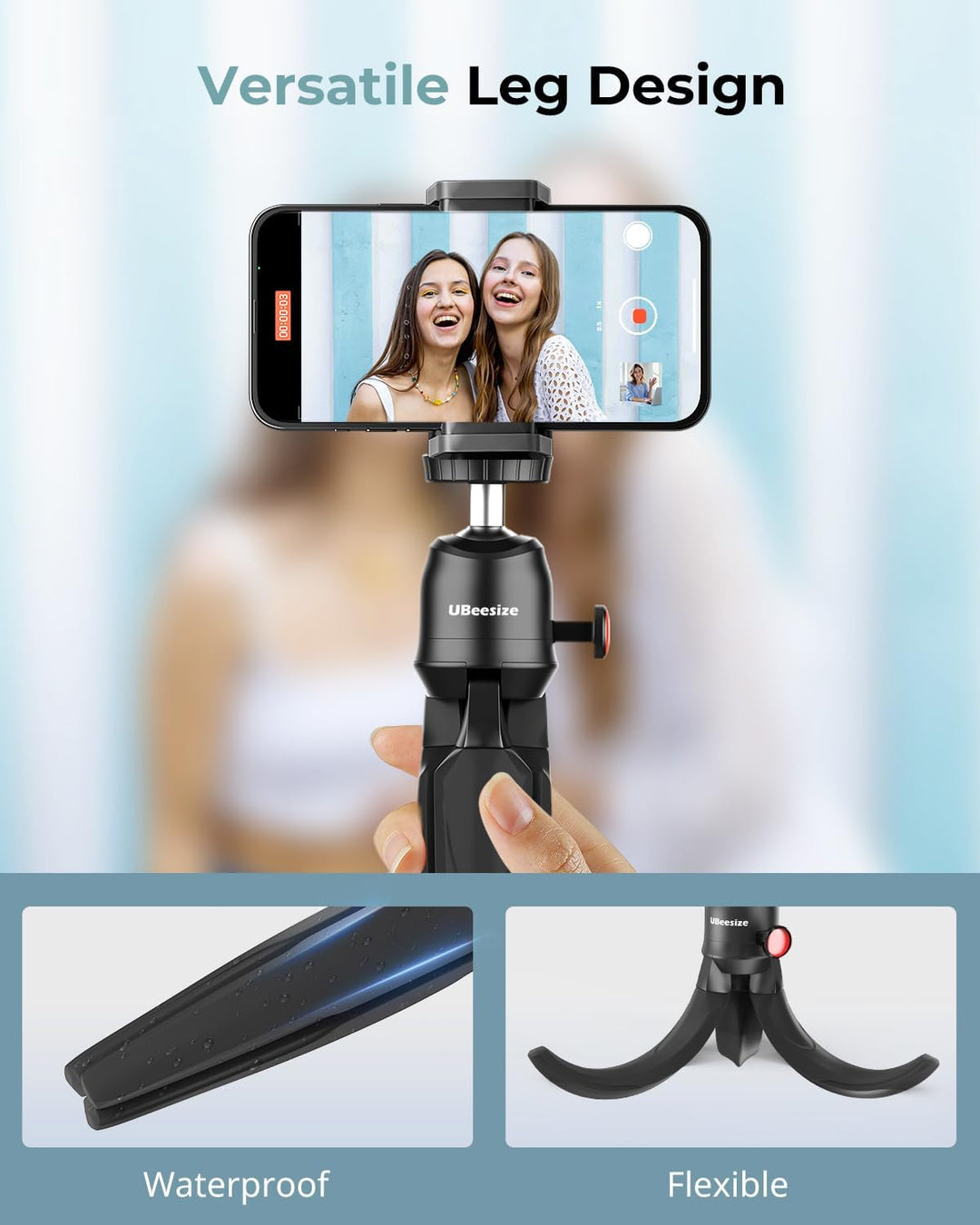 UBeesize Mini Stativ für Action Camera, RS-21 Tragbar Reise Vlog Stativ Ständer, Mini Selfie Stick S